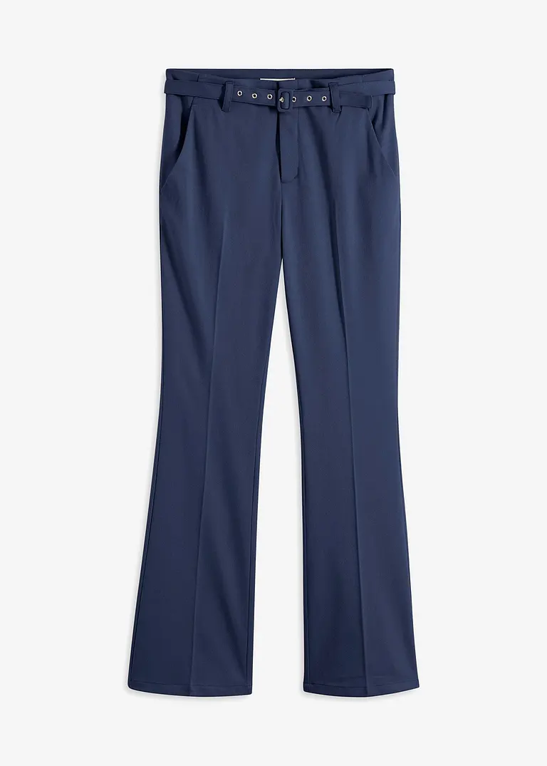 bonprix Modische Hose mit Gürtel - blau - Damen