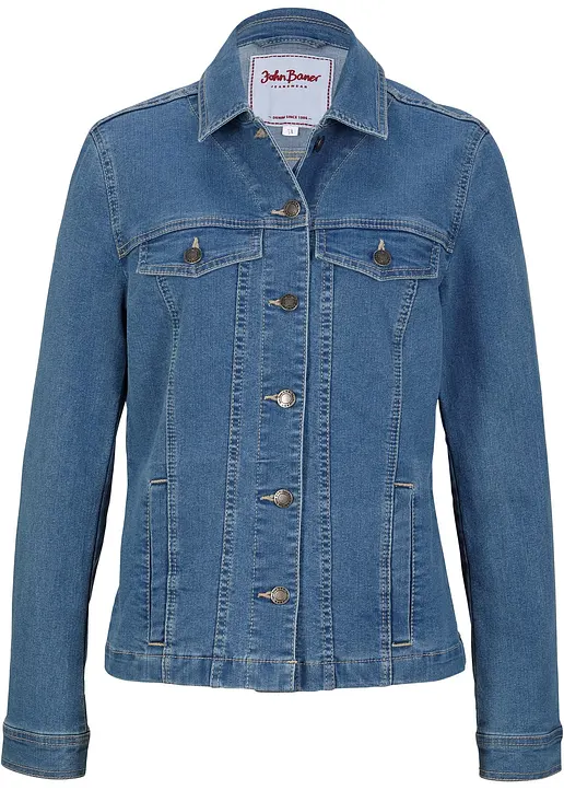 bonprix Modische Jeansjacke mit Taschen - blau - Damen