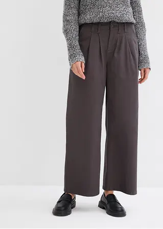 Bonprix Modische Twillhose Mit Falten - Grau - Damen