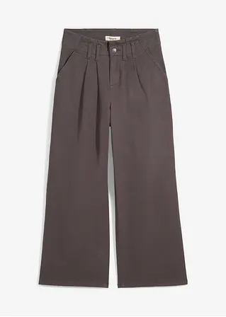 bonprix Modische Twillhose mit Falten - grau - Damen