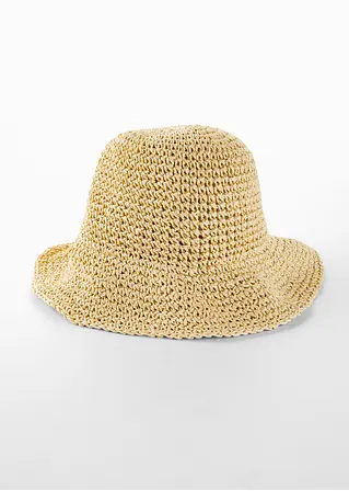 bonprix Modischer Bucket Hat aus Stroh - beige - Damen