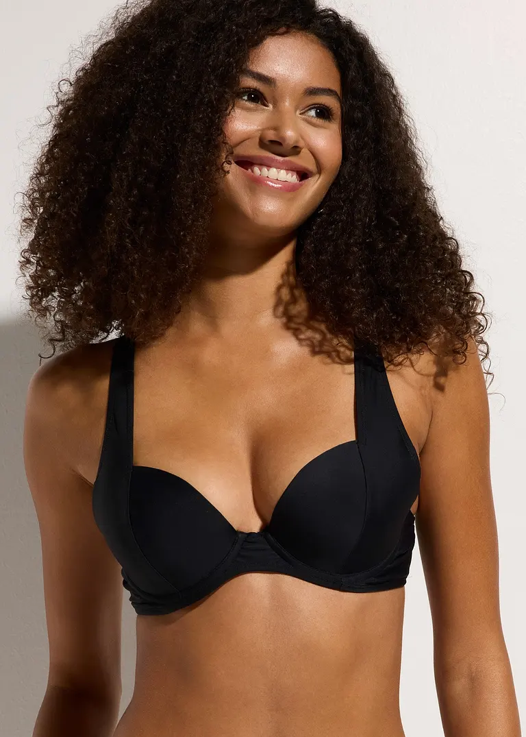 Bonprix Modischer Bügel Bikini - Schwarz Cup D - Damen