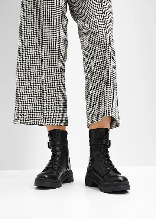Bonprix Modischer Combat Boot - Schwarz - Damen