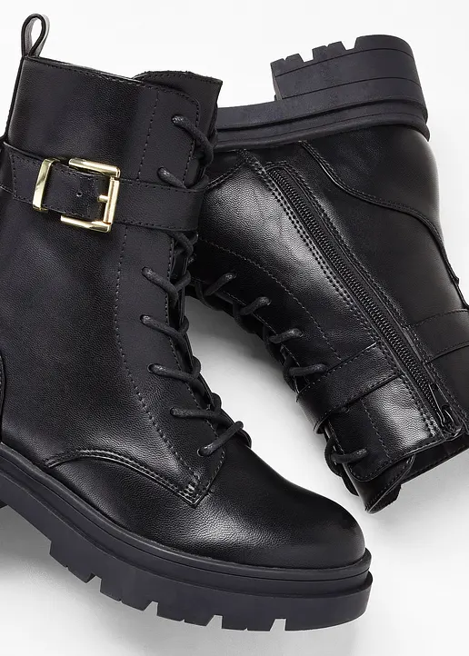 Bonprix Modischer Combat Boot - Schwarz - Damen