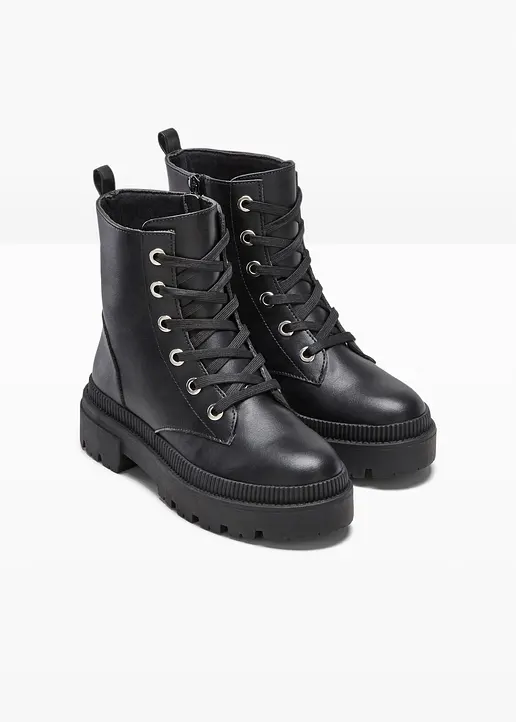 Bonprix Modischer Combat Boot - Schwarz - Damen