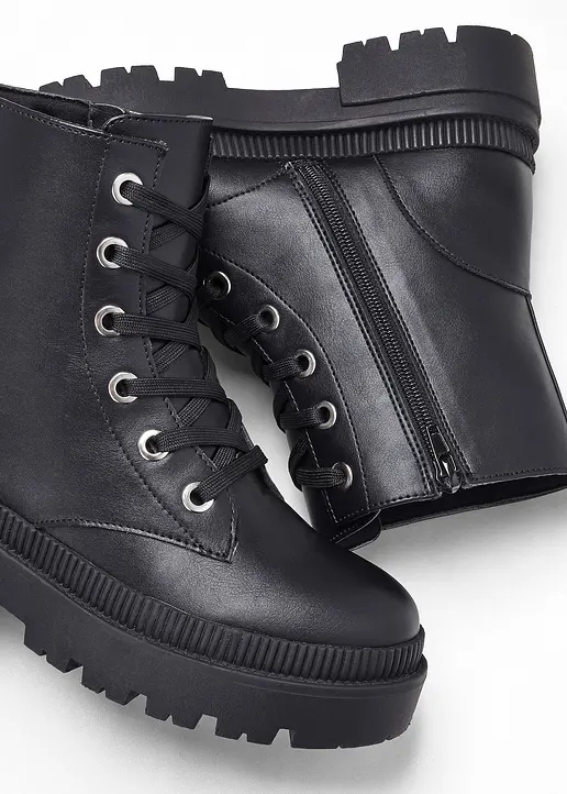 Bonprix Modischer Combat Boot - Schwarz - Damen