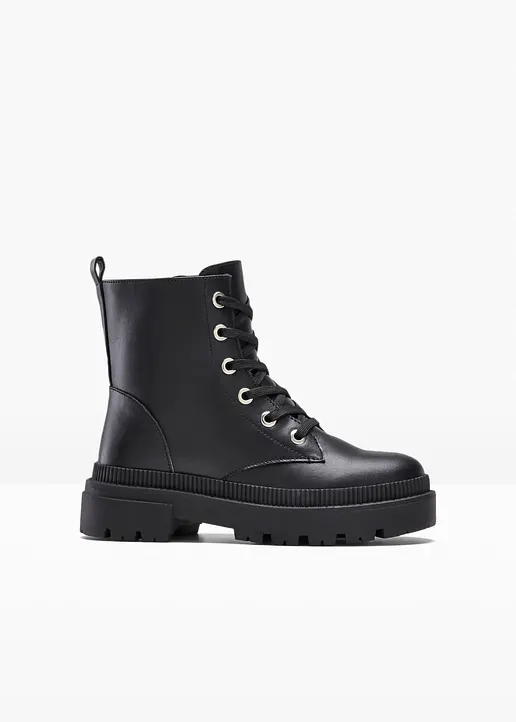 bonprix Modischer Combat Boot - schwarz - Damen