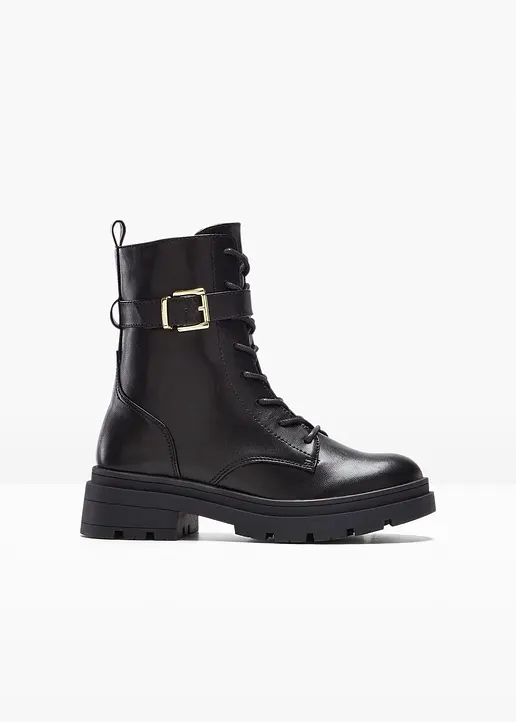 bonprix Modischer Combat Boot - schwarz - Damen