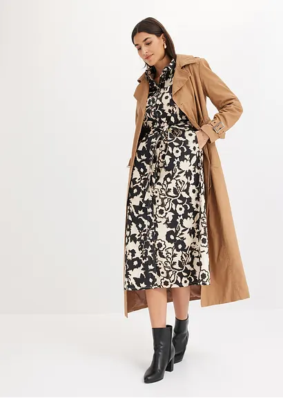 Bonprix Modisches Hemdblusenkleid - Beige - Damen