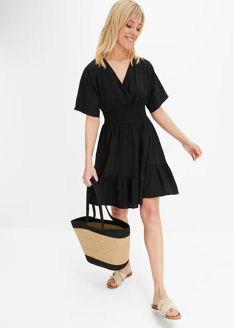 Bonprix Modisches Kleid - Schwarz - Damen