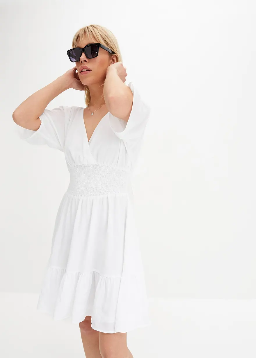 Bonprix Modisches Kleid - Weiß - Damen