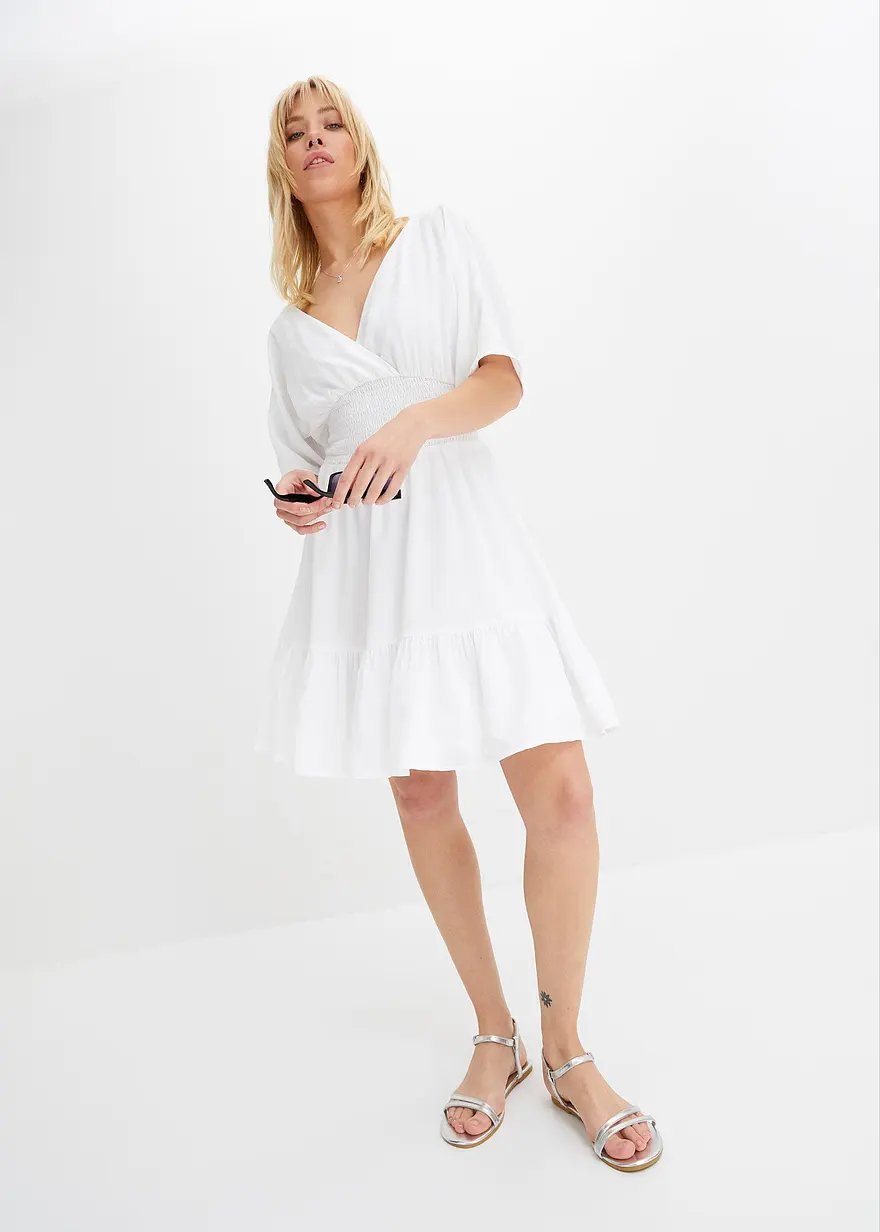 Bonprix Modisches Kleid - Weiß - Damen