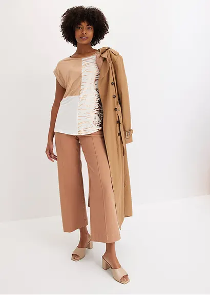 Bonprix Modisches Shirt In Patchoptik - Weiß - Damen
