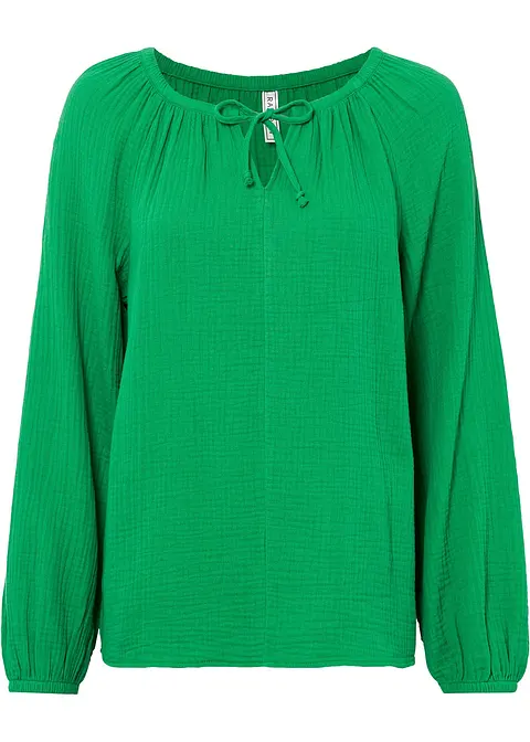 bonprix Oversize-Bluse aus Musselin - grün - Damen