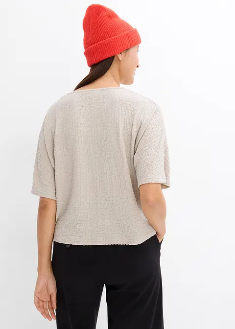 Bonprix Oversize Halbarmshirt - Grau - Damen