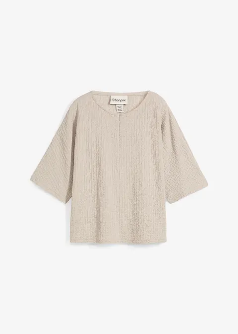 bonprix Oversize Halbarmshirt - grau - Damen