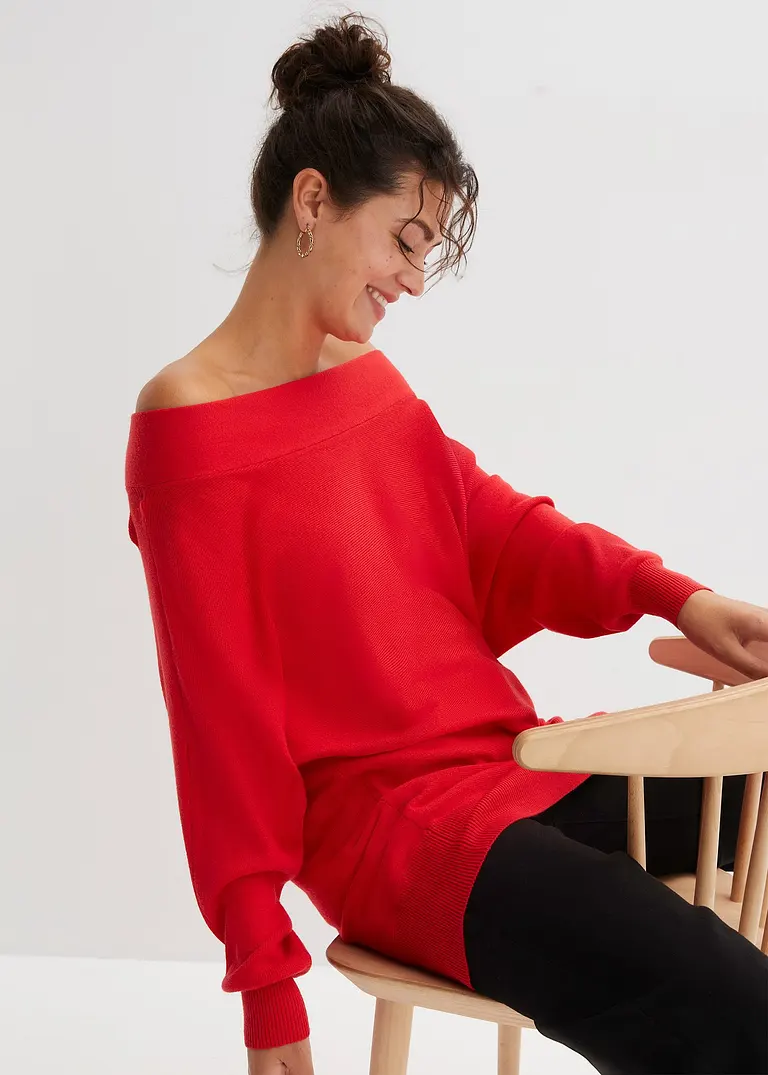 Bonprix Oversize Pullover - Rot - Damen
