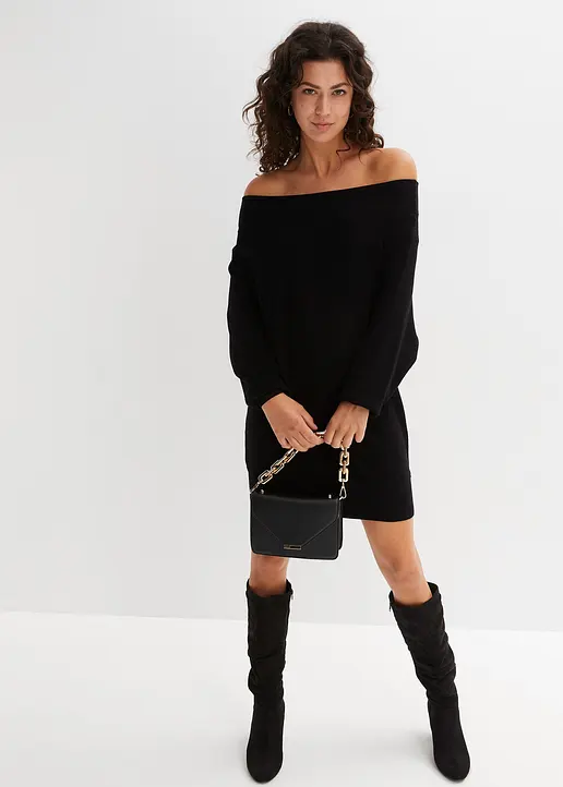 Bonprix Oversize Pullover - Schwarz - Damen
