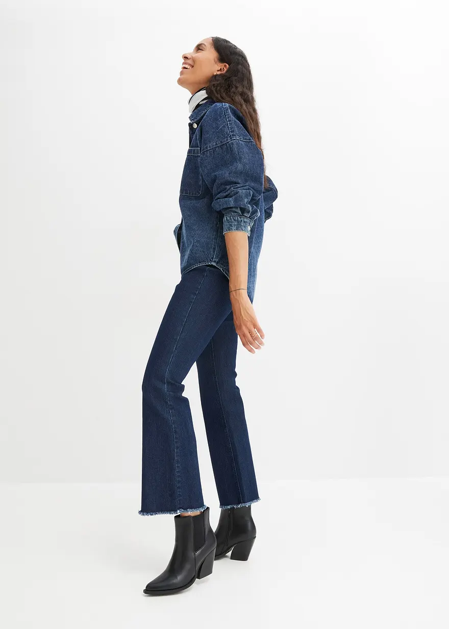 Bonprix Oversized Overshirt Aus Jeans - Blau - Damen