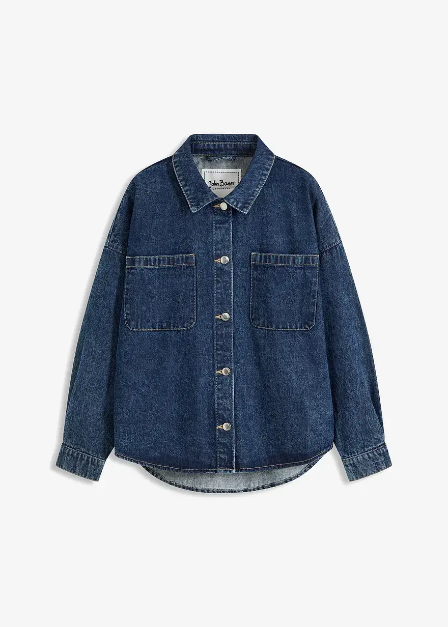 bonprix Oversized Overshirt aus Jeans - blau - Damen