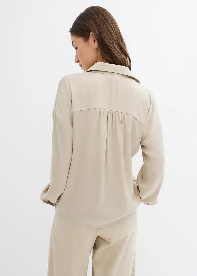 Bonprix Satin Bluse Mit Wickeleffekt - Grün - Damen