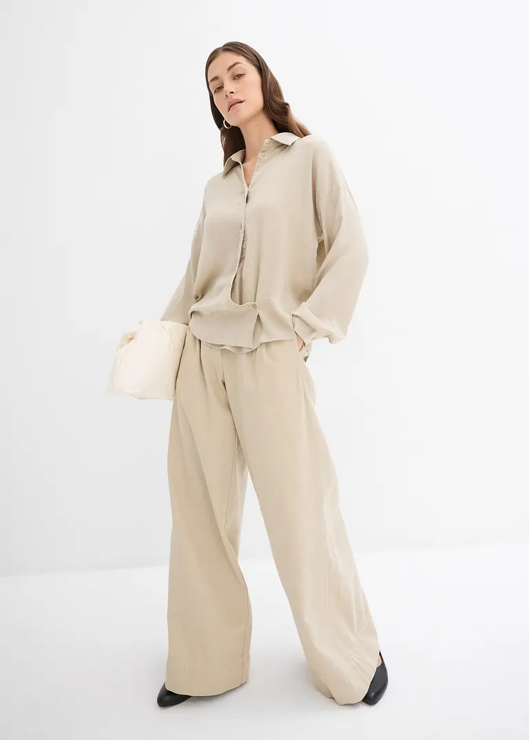 Bonprix Satin Bluse Mit Wickeleffekt - Grün - Damen