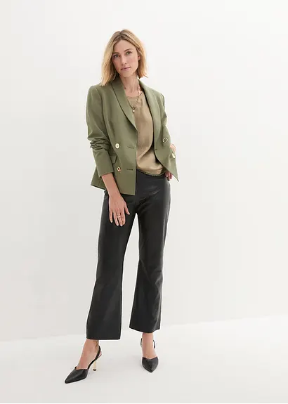 Bonprix Satintop Mit Fransenkante - Beige - Damen