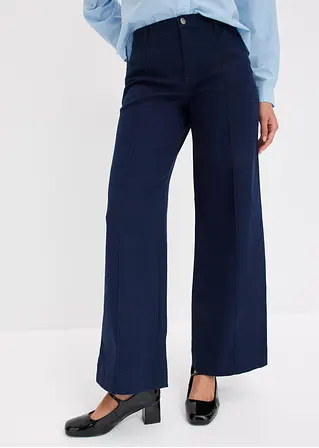 Bonprix Schicke Twillhose Mit Biese - Blau - Damen
