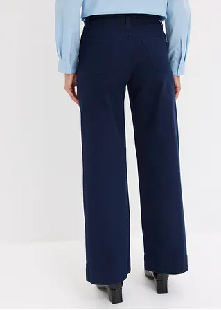 Bonprix Schicke Twillhose Mit Biese - Blau - Damen