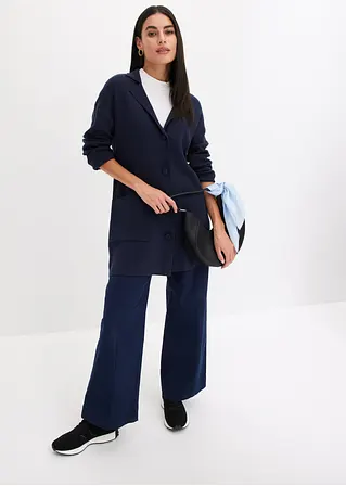 Bonprix Schicke Twillhose Mit Biese - Blau - Damen