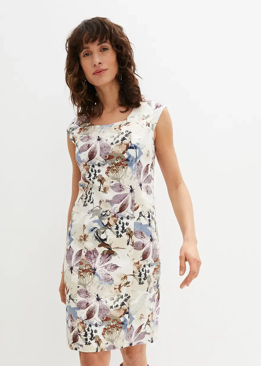Bonprix Schickes Etuikleid - Beige - Damen