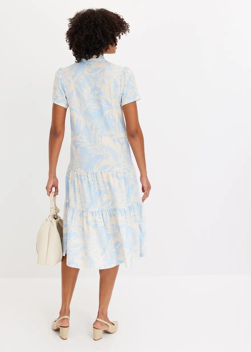 Bonprix Schickes Polo-Shirtkleid - Blau - Damen