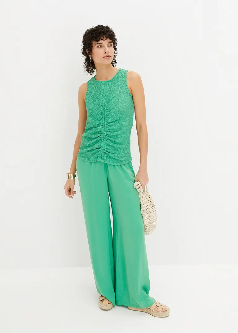 Bonprix Schickes Top Mit Raffung - Grün - Damen