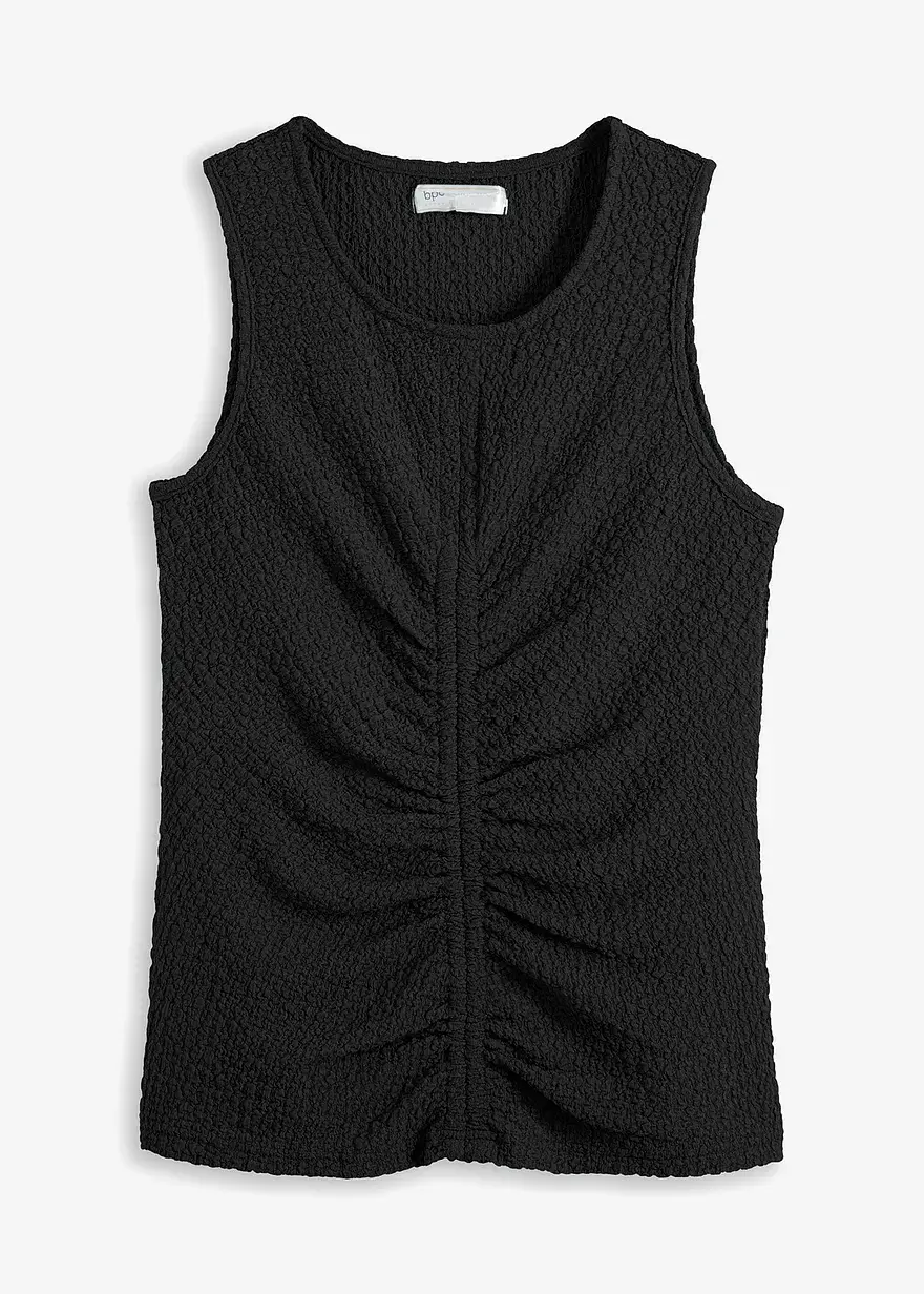 bonprix schickes Top mit Raffung - schwarz - Damen