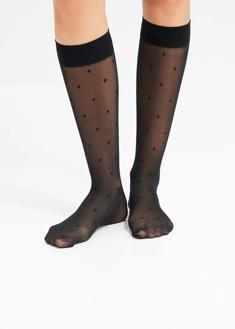 Bonprix Schlichte Kniestrümpfe 40den - Schwarz - Damen