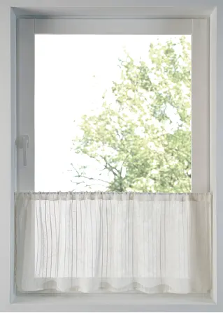 bonprix Schlichte Küchengardine - weiß Tunnelzug