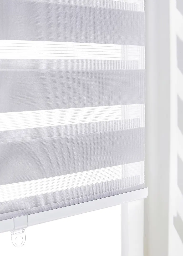 Bonprix Schnurloses Doppelrollo Klemmfix - Grau