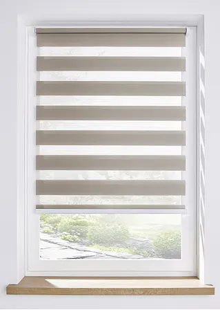 Bonprix Schnurloses Doppelrollo Klemmfix - Grau