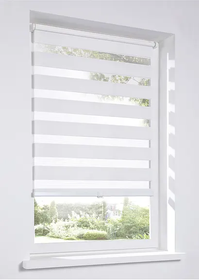 Bonprix Schnurloses Doppelrollo Klemmfix - Weiß