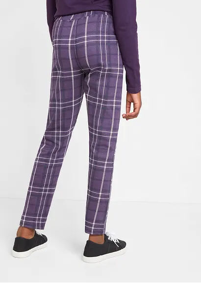 Bonprix Schöne Leggings Mit Karomuster - Lila - Kinder