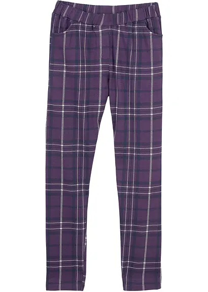Bonprix Schöne Leggings Mit Karomuster - Lila - Kinder