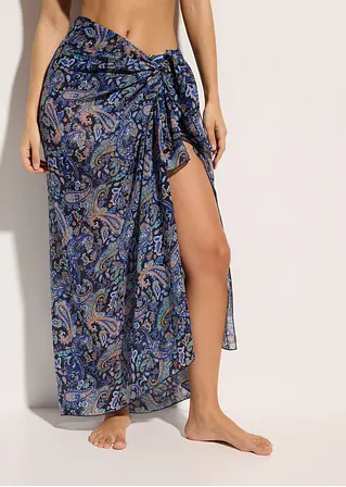 Bonprix Schöner Pareo Mit Tollem Druck - Blau - Damen