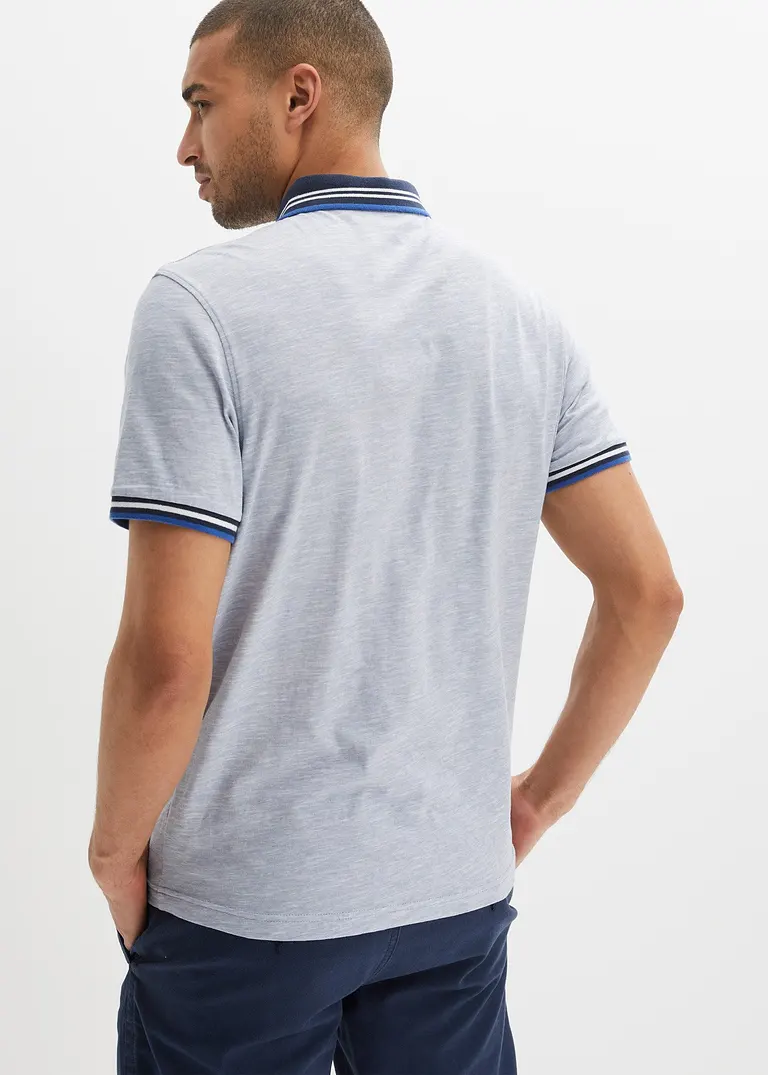 Bonprix Schönes Basic Poloshirt - Blau - Herren