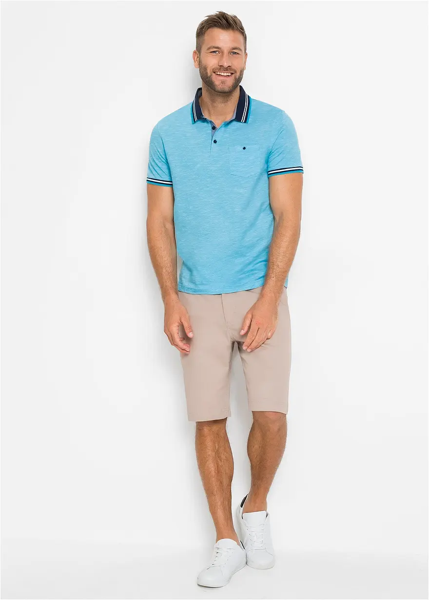 Bonprix Schönes Basic Poloshirt - Blau - Herren