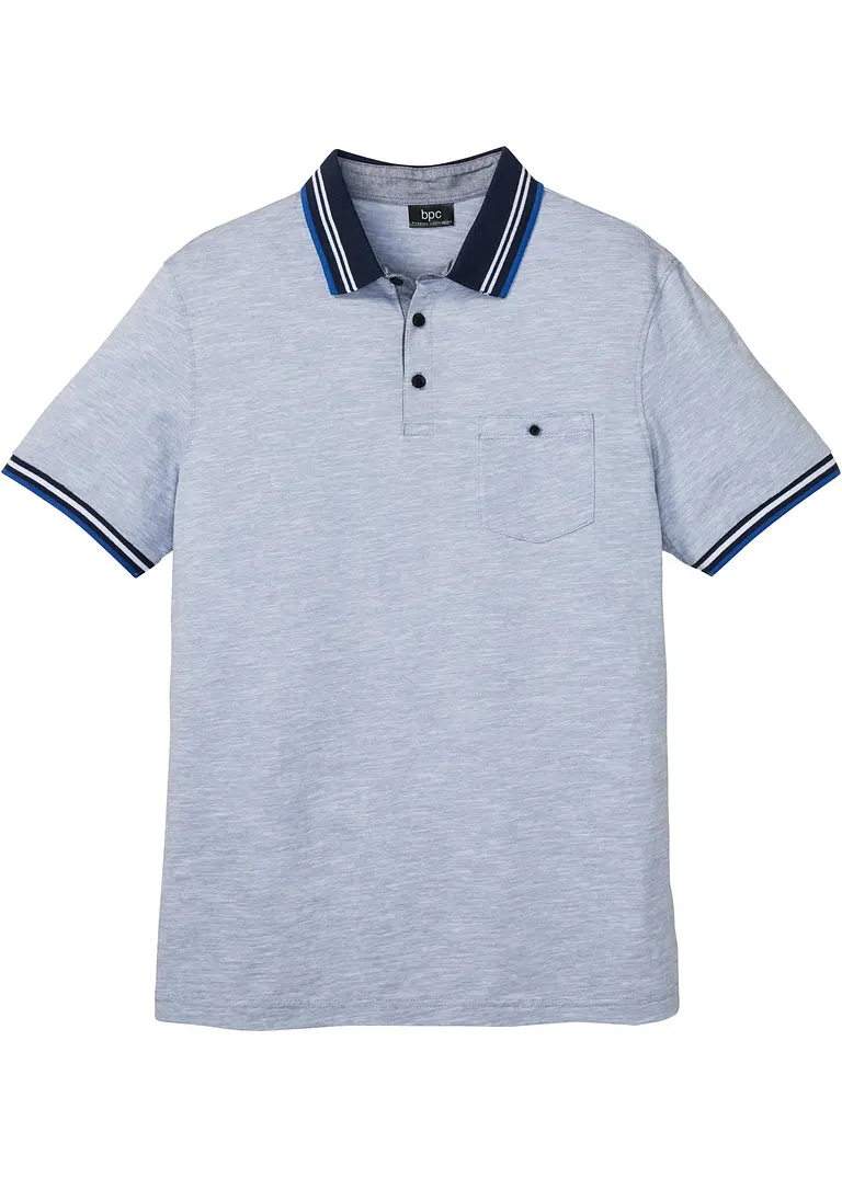 Bonprix Schönes Basic Poloshirt - Blau - Herren