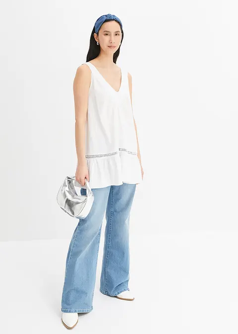 Bonprix Schönes Blusentop - Weiß - Damen