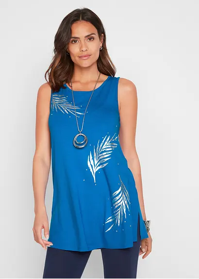 Bonprix Schönes Long-Top - Blau - Damen