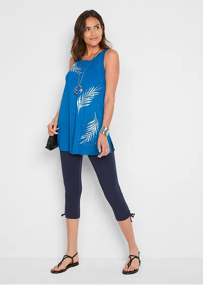 Bonprix Schönes Long-Top - Blau - Damen