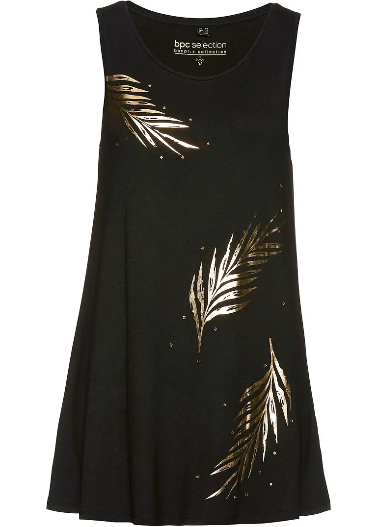 bonprix Schönes Long-Top - schwarz - Damen