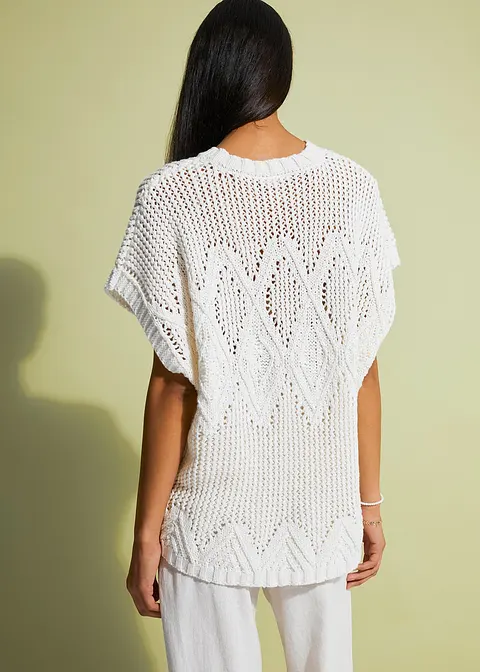 Bonprix Schönes Strick-Top - Weiß - Damen